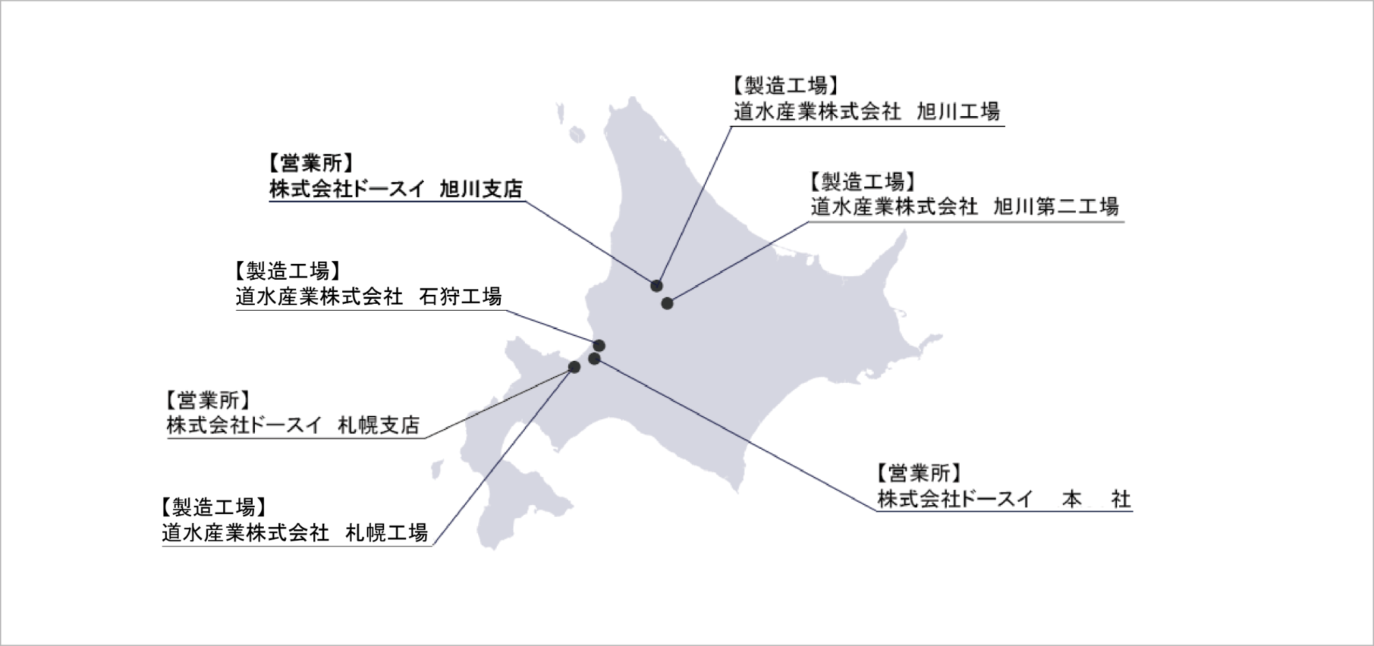 地図：営業所・工場マップ